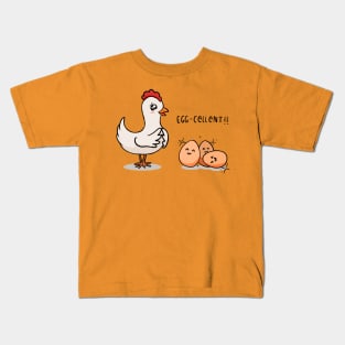 Mommy hen, chicken, eggs, excellent Kids T-Shirt